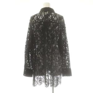 GRACE CONTINENTAL 24AW コードレースオーバーシャツ ブラウス 36 ブラック /CX OS