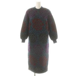 花柄 ニットワンピース プルオーバー マルチカラー /CX OS