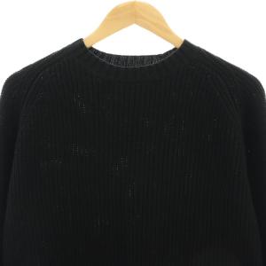 MADISONBLUE コットン畦編みクルーネックニット セーター プルオーバー XS 黒 /CX OS