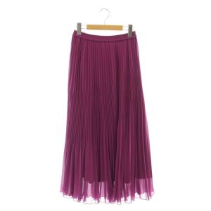プリーツロングスカート フレア 36 紫 /NR OS