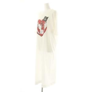 Vivienne Westwood RED LABEL スリットプリントTシャツ カットソー ロング 半袖 00 ホワイト レッド /DF OS