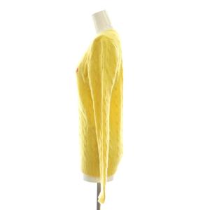 POLO RALPH LAUREN カシミヤウールVネックケーブルニット セーター 長袖 S 黄 イエロー /AT OS