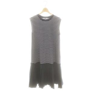 44748 マレドレス ワンピース ロング ノースリーブ ボーダー S ネイビー ホワイト /ES OS