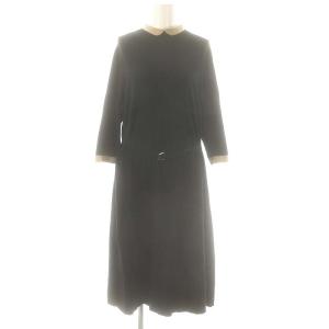 23AW leric Collar Knit ワンピース ニット 38 黒 ベージュ /MI OS