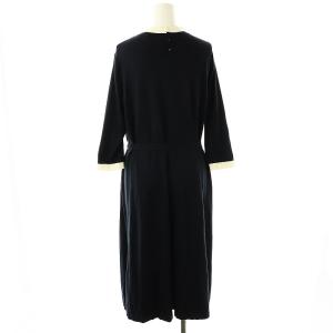 MACKINTOSH PHILOSOPHY MACKINTOSHPHILOSOPHY 23AW Cleric Collar Knit ワンピース 七分袖 ロング ニット 38 濃紺 /NR