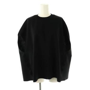 24SS ラッフルニットプルオーバー カットソー ドルマンスリーブ 38 ブラック /DO OS