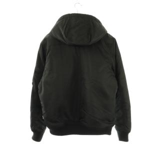 ALPHA INDUSTRIES インダストリーズ フーデッドリブジャケット ブルゾン ミリタリー 中綿 フード付き XL ブラック /ES