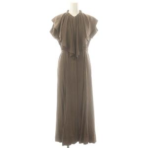 フリルカラーワンピース ロング 2 ブラウン /DF OS