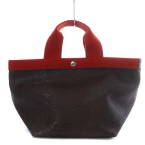 707GP リュクス舟型トートM コーテッドキャンバス モカ×パプリカ