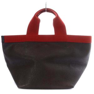 Hervé Chapelier 707GP リュクス舟型トートM コーテッドキャンバス モカ×パプリカ