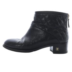 マトラッセ サイドココマーク ショートブーツ レザー 38C ブラック G28619