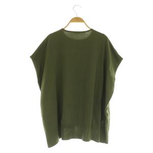 IENA 20AW コットンストレッチ ワイドクルーネックプルオーバー 半袖 カーキ /MY OS