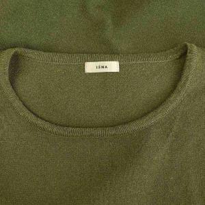 IENA 20AW コットンストレッチ ワイドクルーネックプルオーバー 半袖 カーキ /MY OS