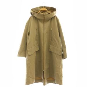 ジップアップコート ロング フード 36 ベージュ /DO OS
