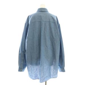 6 ROKU BEAUTY&YOUTH BLOCK SUKE SHIRT シャツ 長袖 38 ブルー /ES OS