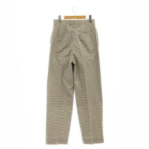 BLAMINK チェックパンツ ストレート ジッパーフライ 34 オフホワイト ブラック カーキ /DO OS