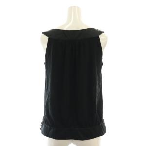 VIVIENNE TAM フラワー刺繍 パワーネット ノースリーブトップス ブラウス 1 黒 /MI OS