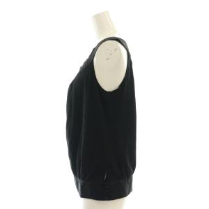 VIVIENNE TAM フラワー刺繍 パワーネット ノースリーブトップス ブラウス 1 黒 /MI OS