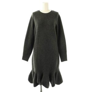 ニットワンピース 膝丈 長袖 1 グレー /HK OS