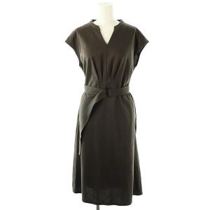 コットン ノースリーブワンピース ロング 38 ダークブラウン /ES OS