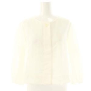 コットンリネン ノーカラージャケット 38 ホワイト /DF OS