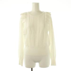 24SS タックショルダー プルオーバー ニット カットソー 長袖 38 白 ホワイト /AT OS