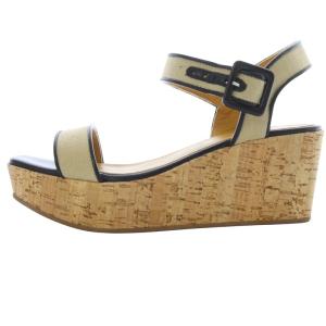 FABIO RUSCONI コルクウェッジソール サンダル ストラップ 35 べージュ /SR36