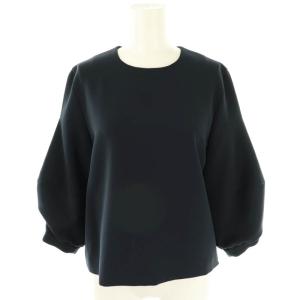 プルオーバートップス ブラウス 七分袖 38 紺 ネイビー /AT OS