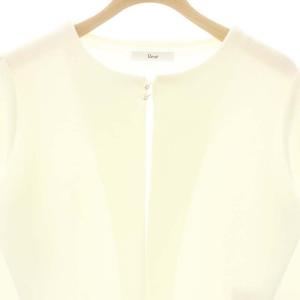 René パール調ボタンニットカーディガン ノーカラージャケット 36 ホワイト /ES OS