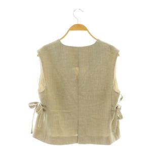 yori 23SS リネンライクショートジレ ベスト 36 ベージュ /MI OS