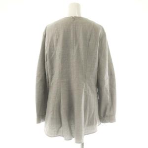 theory luxe New Saxony Seine ウールプルオーバーブラウス 長袖 038 グレー /ES OS