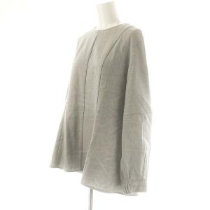 theory luxe New Saxony Seine ウールプルオーバーブラウス 長袖 038 グレー /ES OS