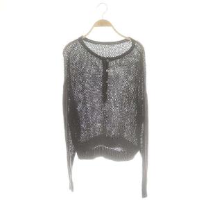 25SS ローゲージニット セーター 長袖 リネン シルク混 F ミックスブラック /ES OS