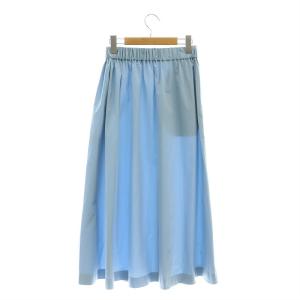 BALLSEY 24SS ストレッチタフタ ボリュームギャザースカート フレア 32 サックスブルー /CX OS