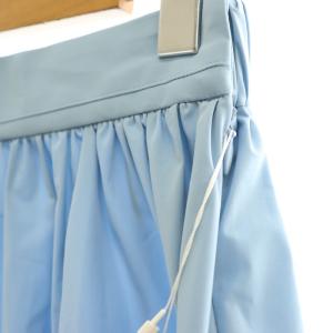 BALLSEY 24SS ストレッチタフタ ボリュームギャザースカート フレア 32 サックスブルー /CX OS