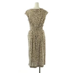 EPOCA 総柄 ノースリーブワンピース ロング 38 カーキ ホワイト /ES OS