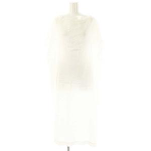 リネンシャンブレーフリルワンピース フレンチスリーブ M 白 /CX OS