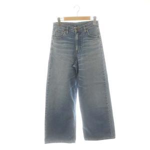 STANDARD WARDROBE LASTIC ワイドパンツ デニム ジーンズ ストレート S ライトブルー