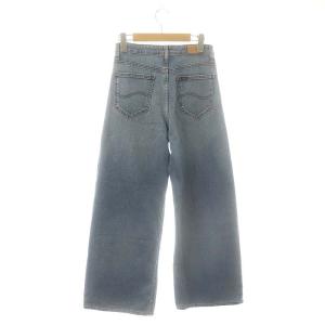 LEE STANDARD WARDROBE LASTIC ワイドパンツ デニム ジーンズ ストレート S ライトブルー