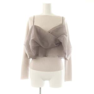 25SS カシュクールキャミセットニットプルオーバー セーター ビスチェ F ライトグレージュ モカグレー