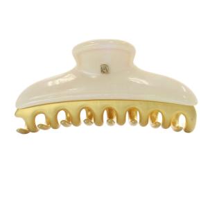 ヘアクリップ クリーム色 ゴールド色 /SR30