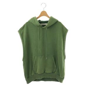 24AW フーディー パーカー ノースリーブ プルオーバー F 緑 グリーン /AT OS
