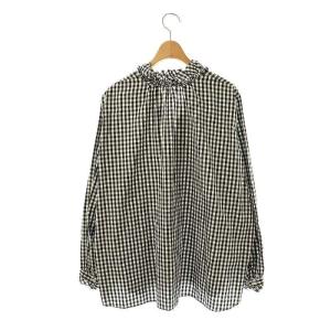 JOURNAL STANDARD LUXE 24SS ギンガムフリルブラウス 長袖 ブラック ホワイト /DO OS