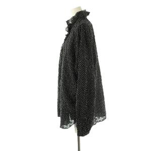 JOURNAL STANDARD LUXE 25SS ローンドットフリルブラウス ブラック ホワイト