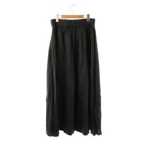 JOURNAL STANDARD LUXE リネンチノワッシャーマキシ ギャザー スカート ロング 黒 ブラック /AT OS