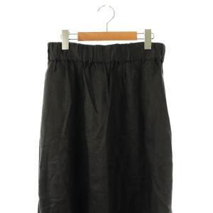 JOURNAL STANDARD LUXE リネンチノワッシャーマキシ ギャザー スカート ロング 黒 ブラック /AT OS
