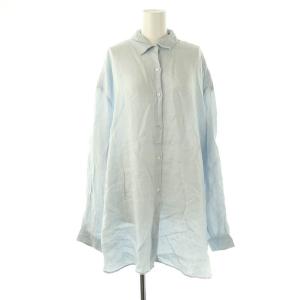 60リネン レギュラーカラー シャツ 長袖 F 水色 /AT OS