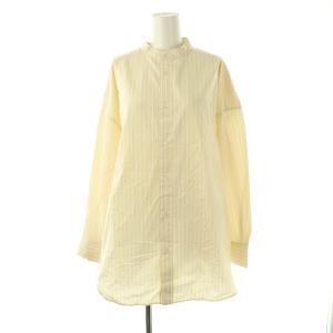 ポプリンストライプ スタンドカラーシャツ 長袖 F 黄 イエロー 23050440040040 /AT