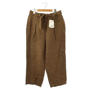リネンキャンバスワッシャー タックPT ワイドパンツ F ブラウン /ES OS