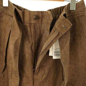 JOURNAL STANDARD LUXE リネンキャンバスワッシャー タックPT ワイドパンツ F ブラウン /ES OS